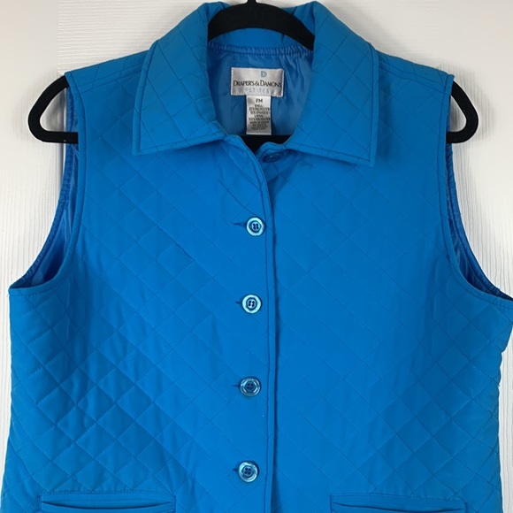 Drapery’s & Damon’s teal blue quilted vest size PM. Light weight, pockets - Picture 2 of 5